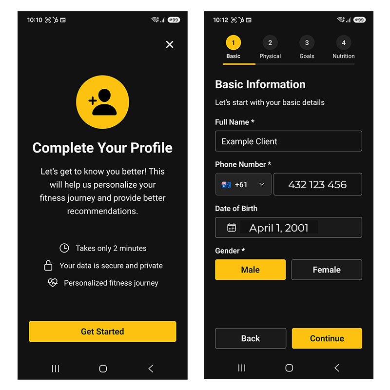 VIVN app basic information screen
